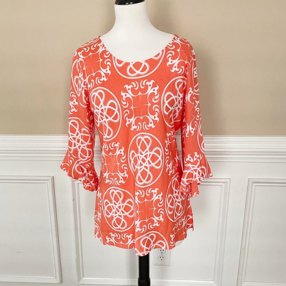 Escapada Coral & White Blouse